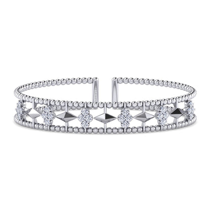 14K White Gold Diamond Bangle — Gabriel & Co. BG4615-62W45JJ