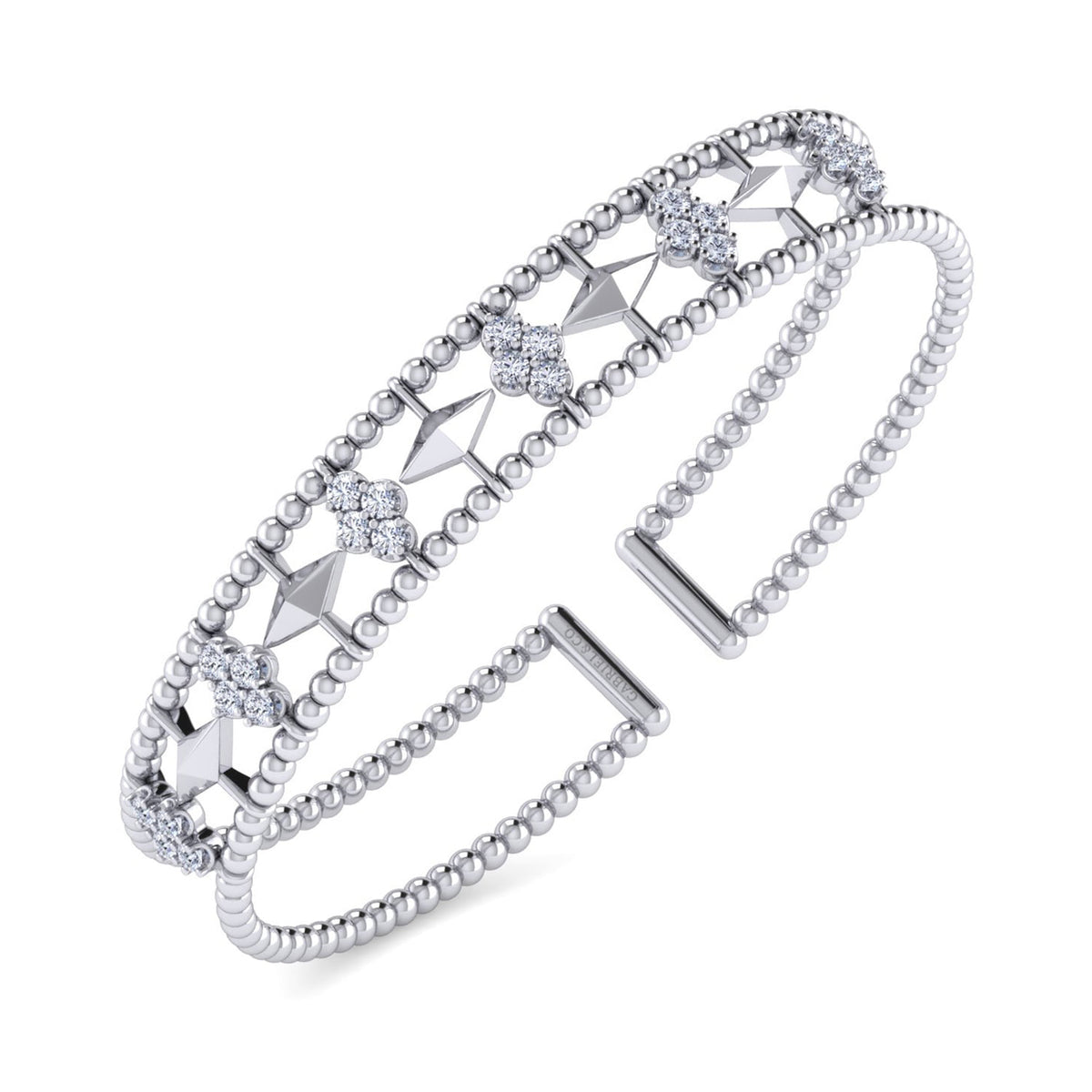 14K White Gold Diamond Bangle — Gabriel & Co. BG4615-62W45JJ