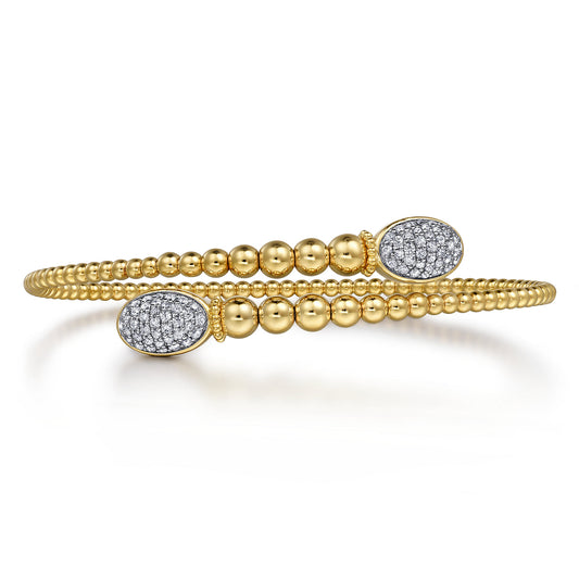14K Yellow Gold Bujukan Diamond  Bangle — Gabriel & Co. BG4709-62Y45JJ
