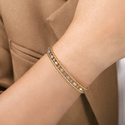 14K Yellow Gold Bujukan Cuff Bracelet with Marquise and Round Diamonds — Gabriel & Co. BG4716-62Y44JJ