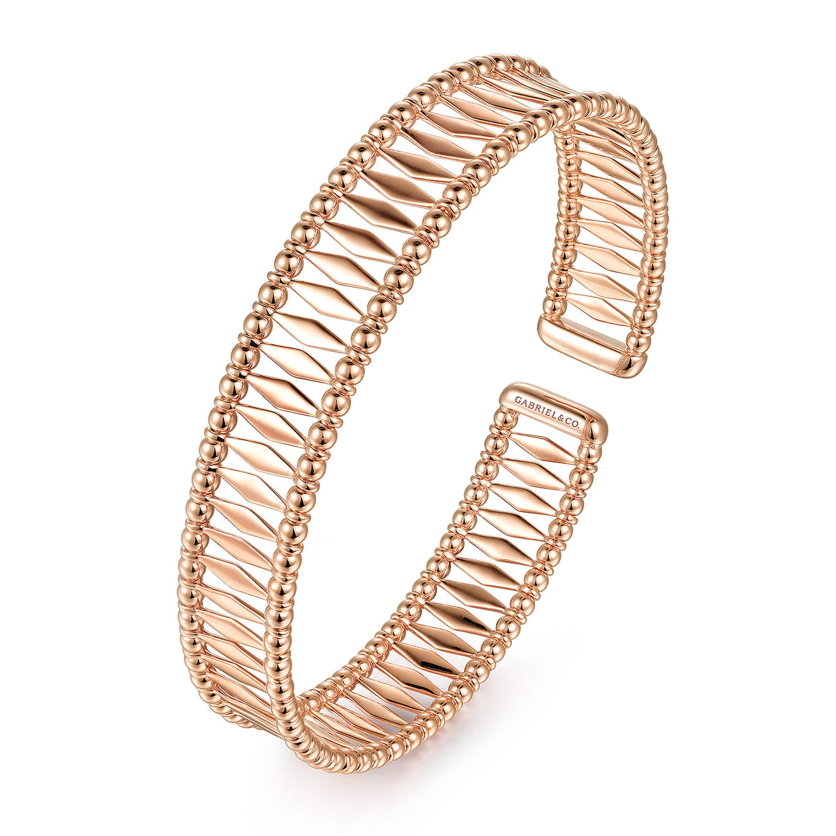 14K Rose Gold Bujukan Cuff Bracelet — Gabriel & Co. BG4723-62K4JJJ