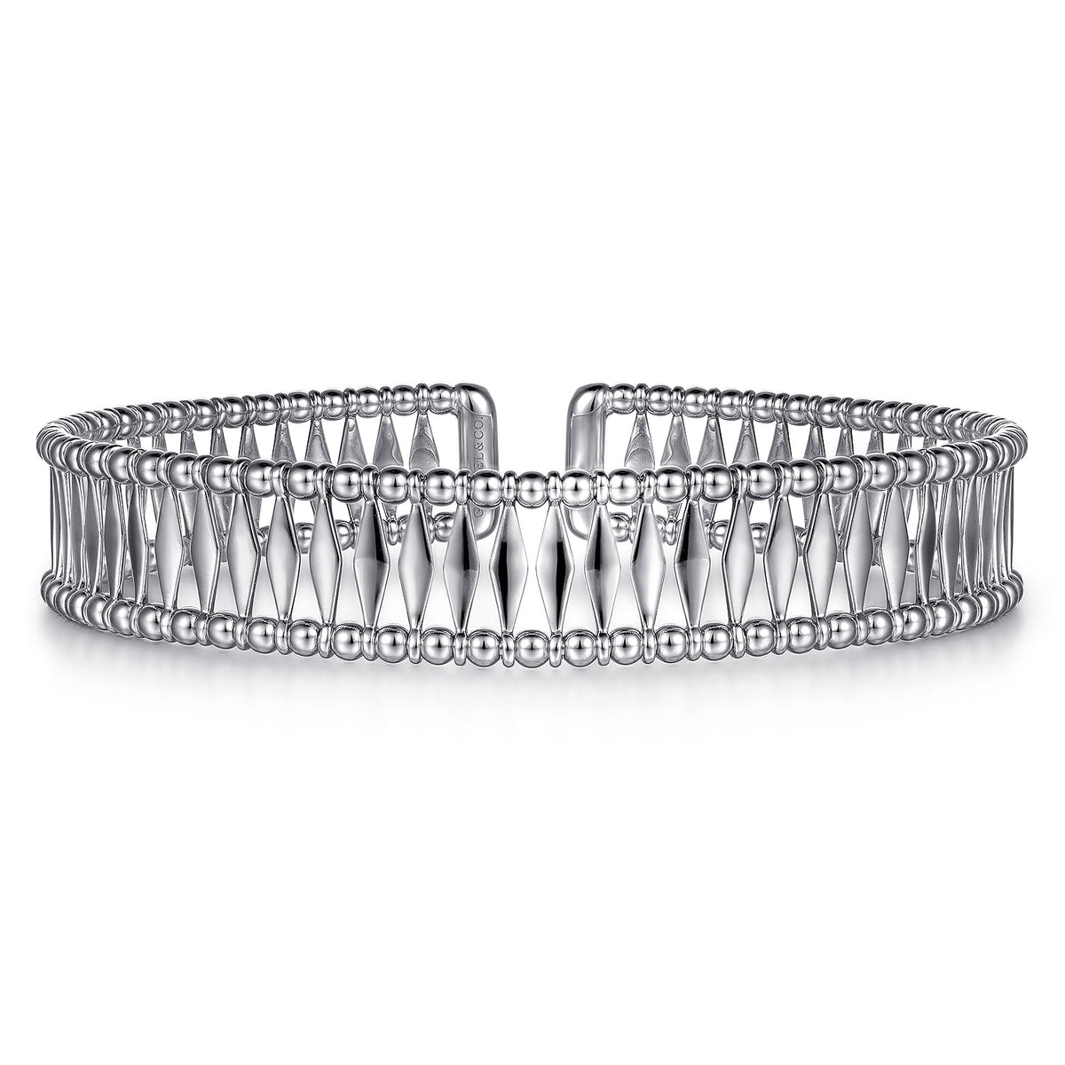 14K White Gold Bujukan Cuff Bracelet — Gabriel & Co. BG4723-62W4JJJ