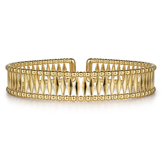 14K Yellow Gold Bujukan Cuff Bracelet — Gabriel & Co. BG4723-62Y4JJJ