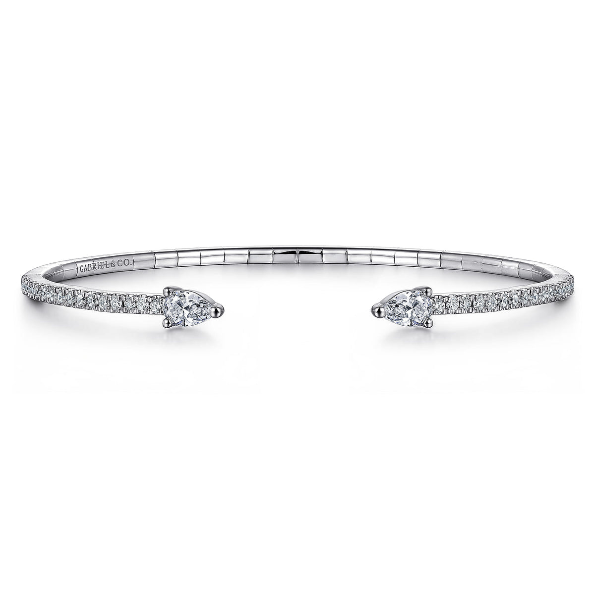 14K White Gold Arrow Diamond Cuff Bracelet — Gabriel & Co. BG4727-62W45JJ