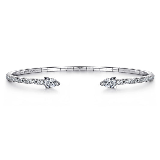 14K White Gold Arrow Diamond Cuff Bracelet — Gabriel & Co. BG4727-62W45JJ