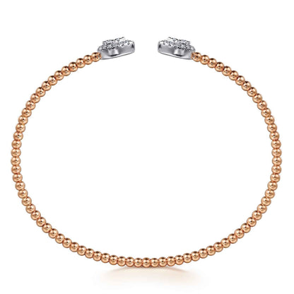 14K White and Rose Gold Diamond Pear Shape Bujukan Bangle — Gabriel & Co. BG4774-6T45JJ