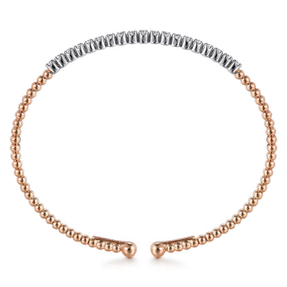 14K White-Rose Gold Bujukan Diamond Cuff Bracelet — Gabriel & Co. BG4781-62T45JJ