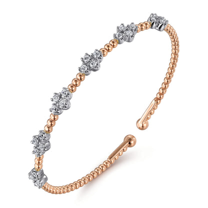 14K White-Rose Gold Bujukan Diamond Bangle — Gabriel & Co. BG4782-62T45JJ