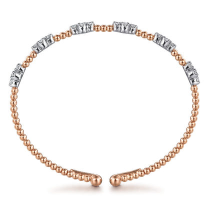 14K White-Rose Gold Bujukan Diamond Bangle — Gabriel & Co. BG4782-62T45JJ