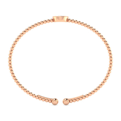14K Rose Gold Round C Initial Diamond Bujukan Cuff Bracelet — Gabriel & Co. BG4787C-62K45JJ