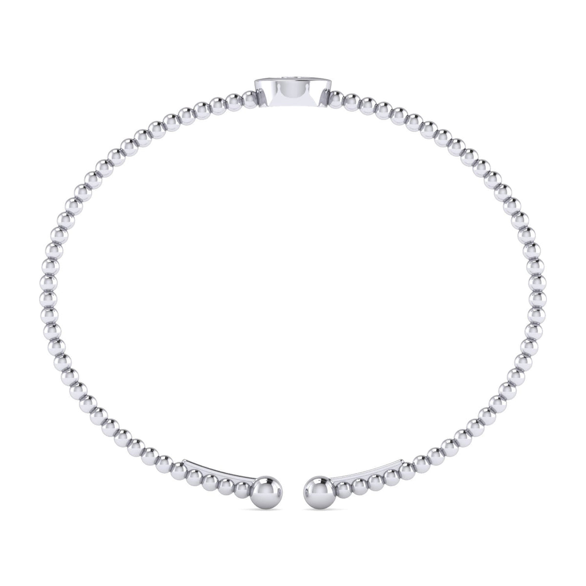 14K White Gold Round C Initial Diamond Bujukan Cuff Bracelet — Gabriel & Co. BG4787C-62W45JJ