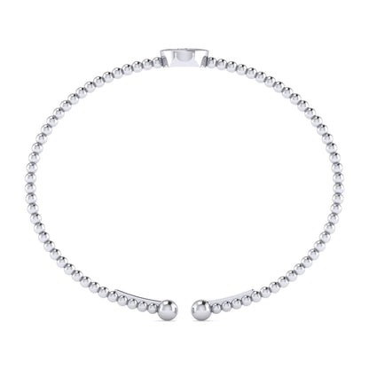 14K White Gold Round C Initial Diamond Bujukan Cuff Bracelet — Gabriel & Co. BG4787C-62W45JJ