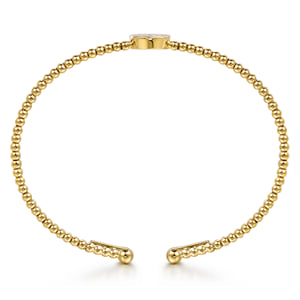 14K Yellow Gold Round C Initial Diamond Bujukan Cuff Bracelet — Gabriel & Co. BG4787C-62Y45JJ