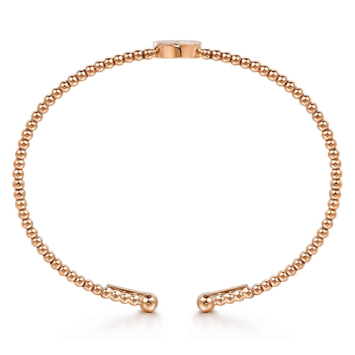 14K Rose Gold Round C Initial Diamond Bujukan Cuff Bracelet — Gabriel & Co. BG4787C-6K45JJ