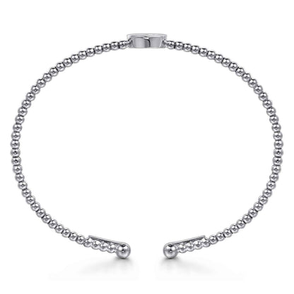 14K White Gold Round C Initial Diamond Bujukan Cuff Bracelet — Gabriel & Co. BG4787C-6W45JJ
