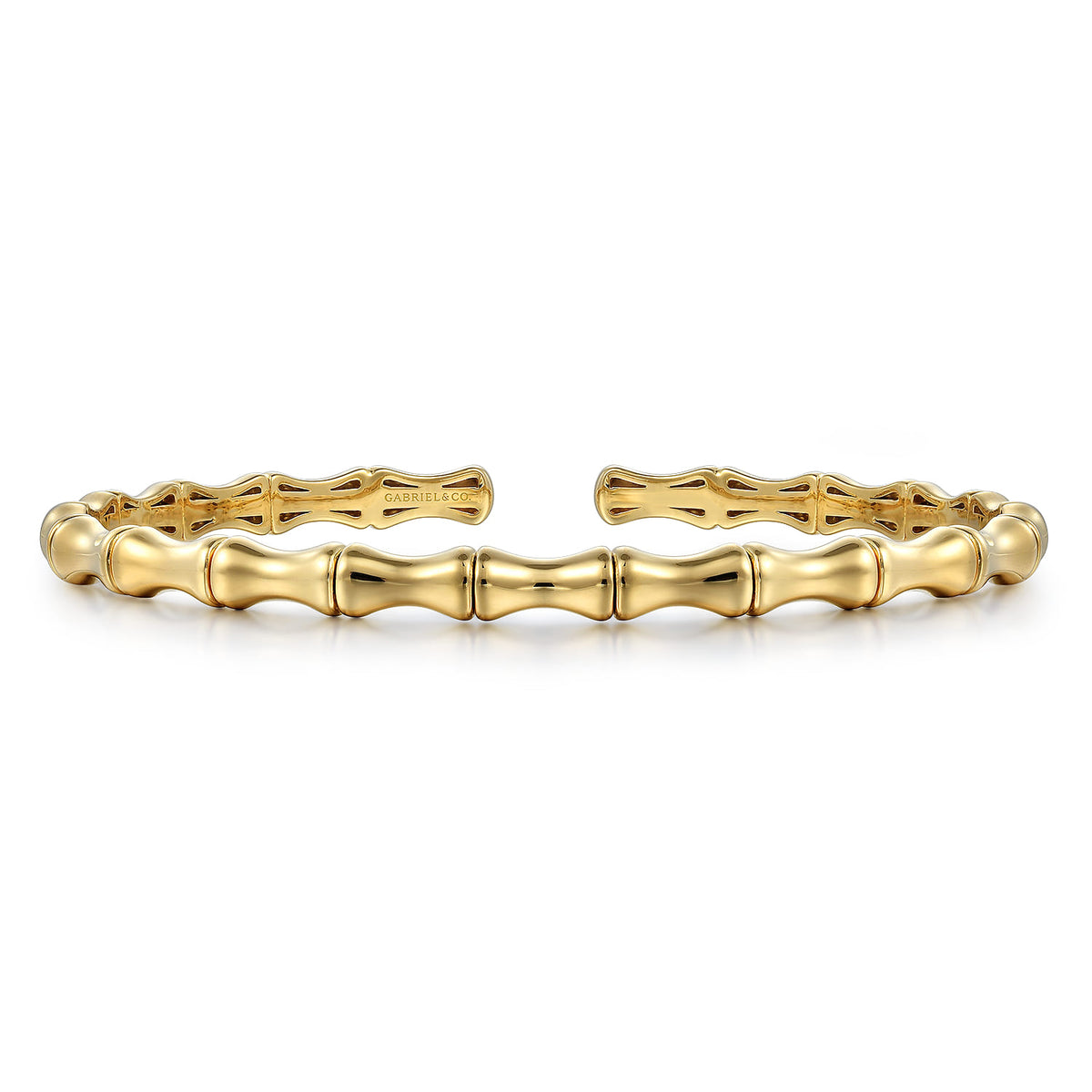 14K Yellow Gold Bar Station Bangle — Gabriel & Co. BG4853-62Y4JJJ