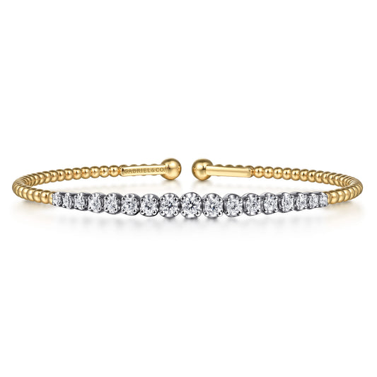 14K White and Yellow Gold Diamond Bujukan Bangle — Gabriel & Co. BG4896-6M45JJ