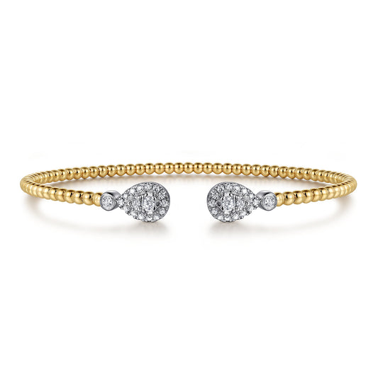 14K White and Yellow Gold Diamond Bujukan Bangle — Gabriel & Co. BG4909-62M45JJ