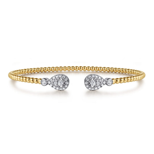 14K White and Yellow Gold Diamond Bujukan Bangle — Gabriel & Co. BG4909-6M45JJ