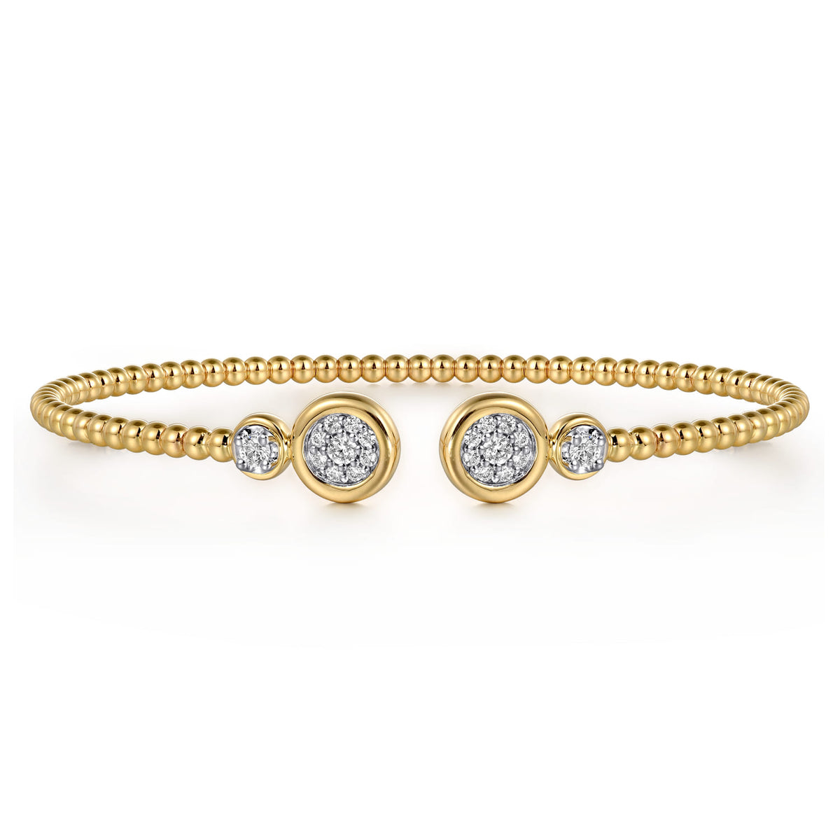 14K White and Yellow Gold Diamond Bujukan Bangle — Gabriel & Co. BG4916-6M45JJ