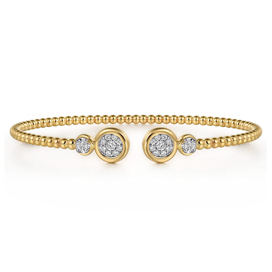 14K White and Yellow Gold Diamond Bujukan Bangle — Gabriel & Co. BG4916-6M45JJ