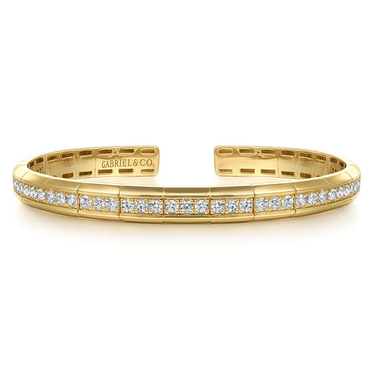 14K Yellow Gold Diamond Cuff Bangle — Gabriel & Co. BG4939-62Y45JJ