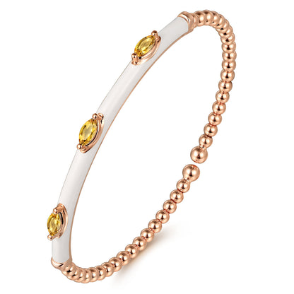 14K Rose Gold Bujukan Citrine Split Bangle with White Enamel — Gabriel & Co. BG4968E9K4JCT