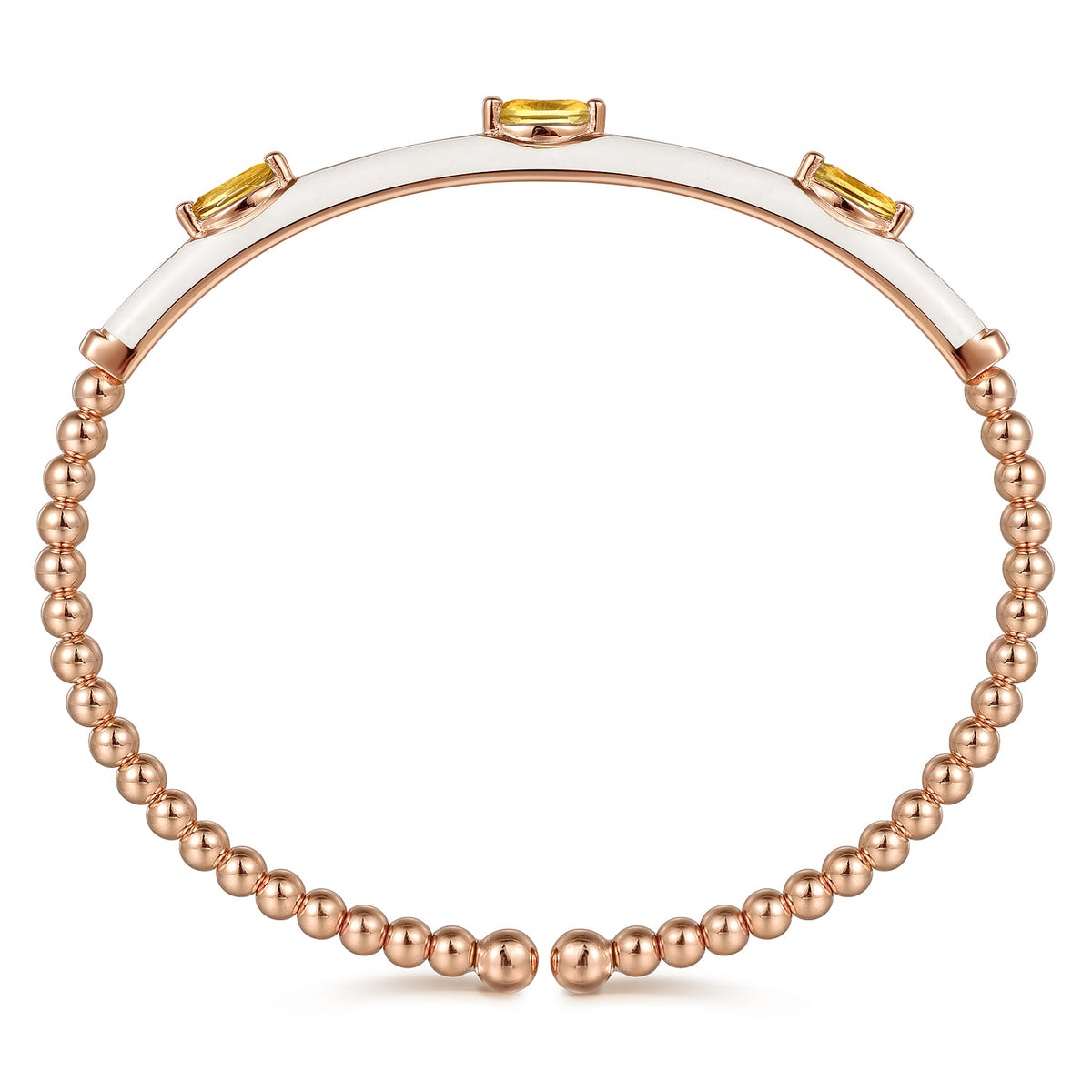 14K Rose Gold Bujukan Citrine Split Bangle with White Enamel — Gabriel & Co. BG4968E9K4JCT
