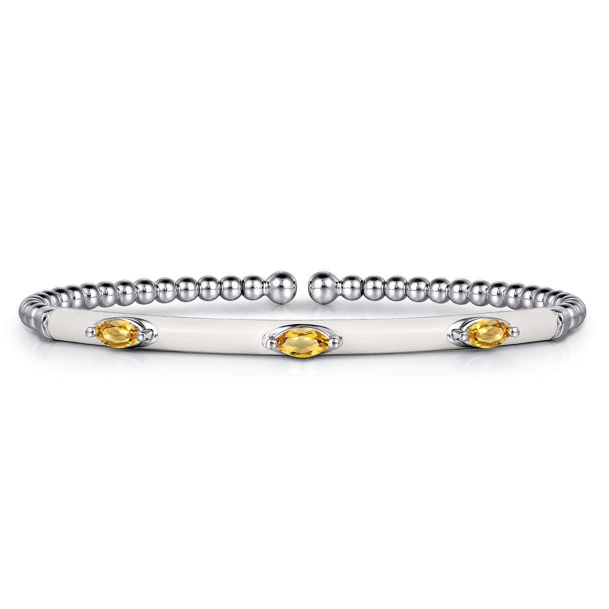 14K White Gold Bujukan Citrine Split Bangle with White Enamel — Gabriel & Co. BG4968E9W4JCT