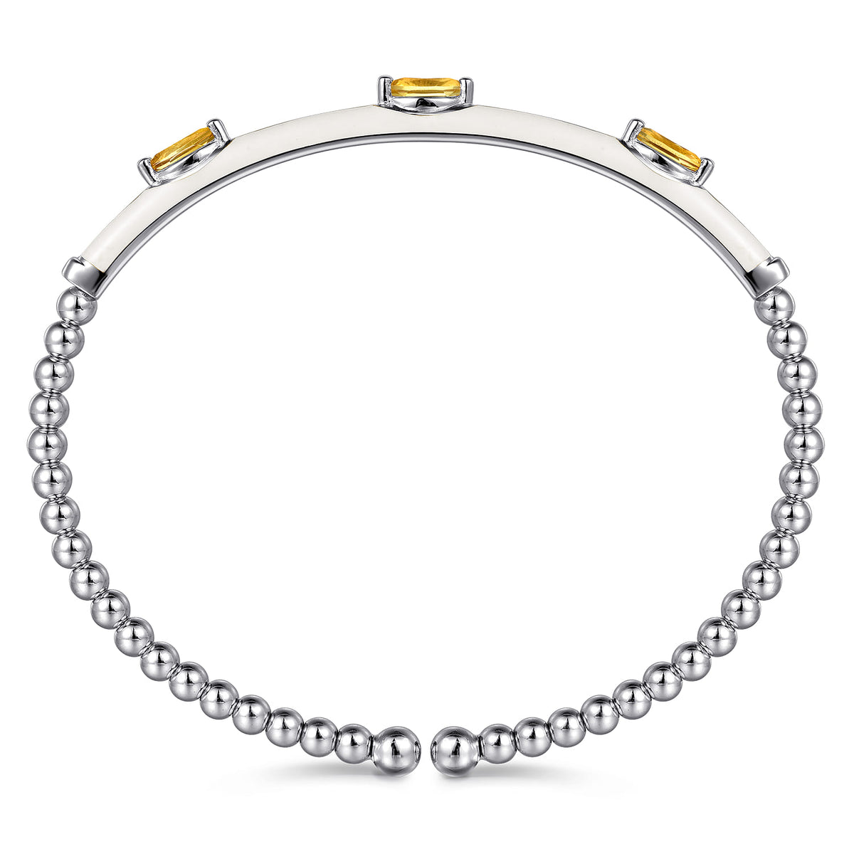 14K White Gold Bujukan Citrine Split Bangle with White Enamel — Gabriel & Co. BG4968E9W4JCT