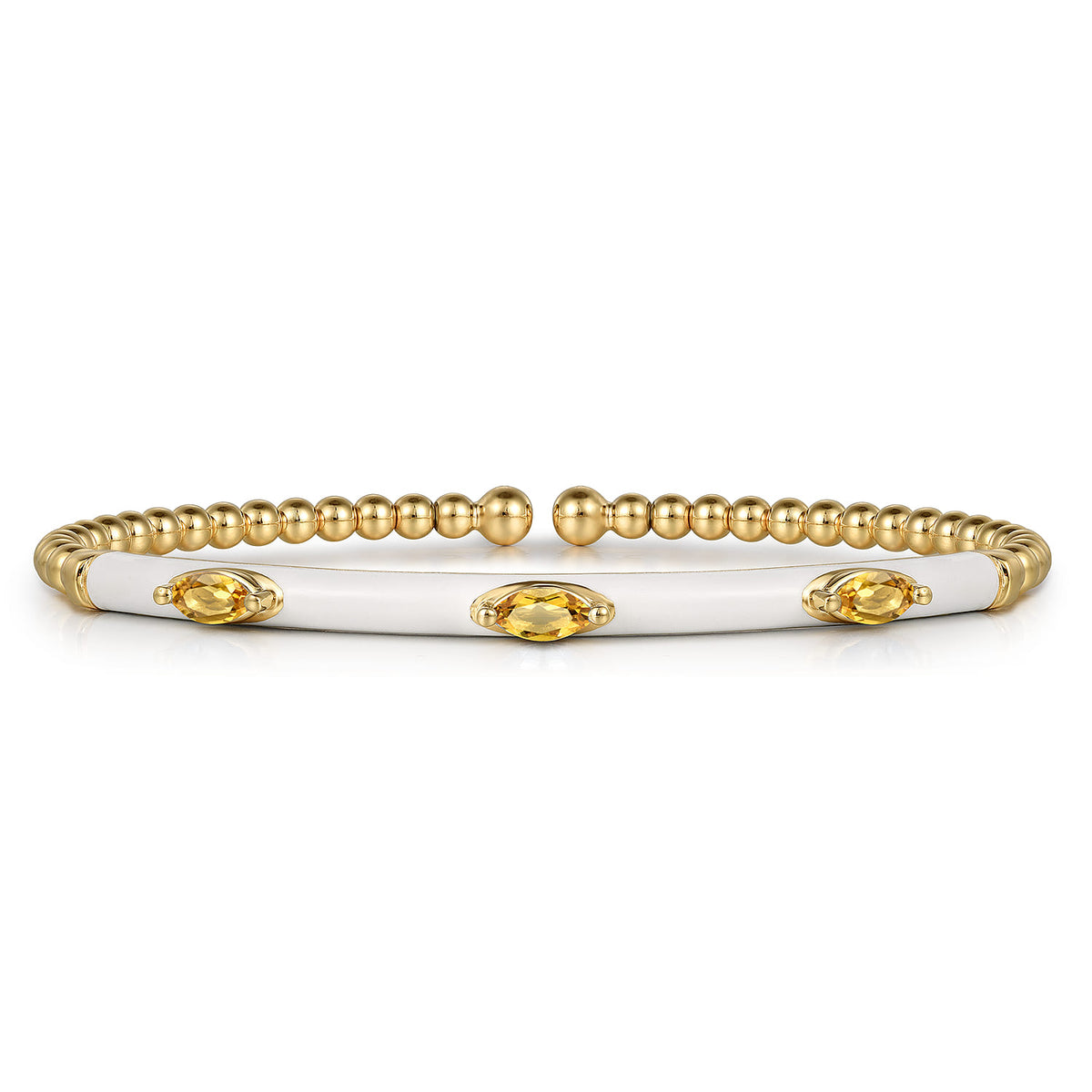 14K Yellow Gold Bujukan Citrine Split Bangle with White Enamel — Gabriel & Co. BG4968E9Y4JCT