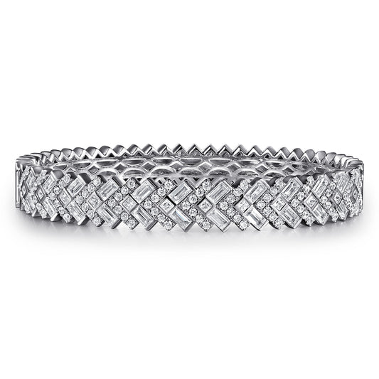 14K White Gold Diamond Cuff Bangle — Gabriel & Co. BG5019-62W44JJ