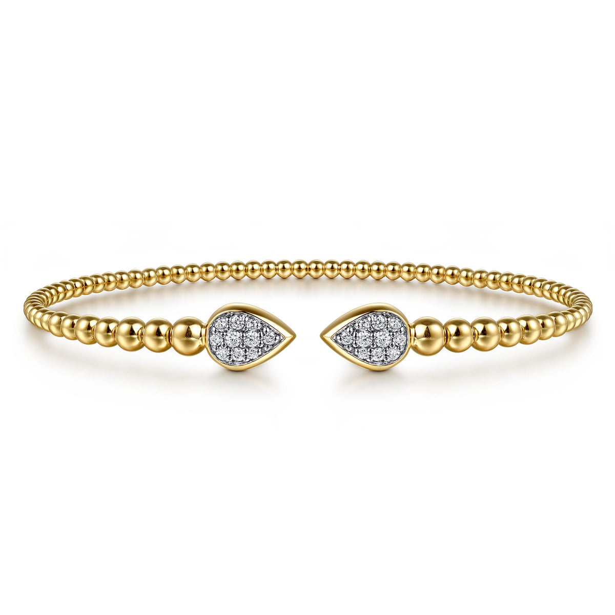 14K Yellow Gold Bujukan Pave Diamond Split Bangle Bracelet — Gabriel & Co. BG5048-6Y45JJ