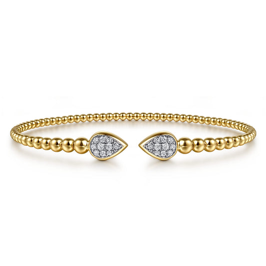 14K Yellow Gold Bujukan Pave Diamond Split Bangle Bracelet — Gabriel & Co. BG5048-6Y45JJ