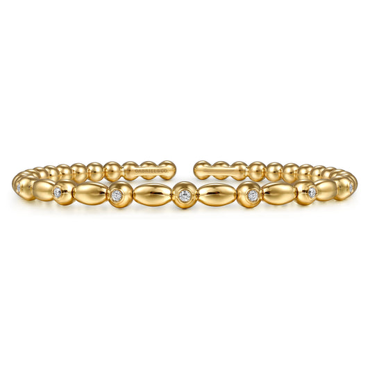 14K Yellow Gold Bujukan Diamond Split Bangle Bracelet — Gabriel & Co. BG5088-62Y45JJ