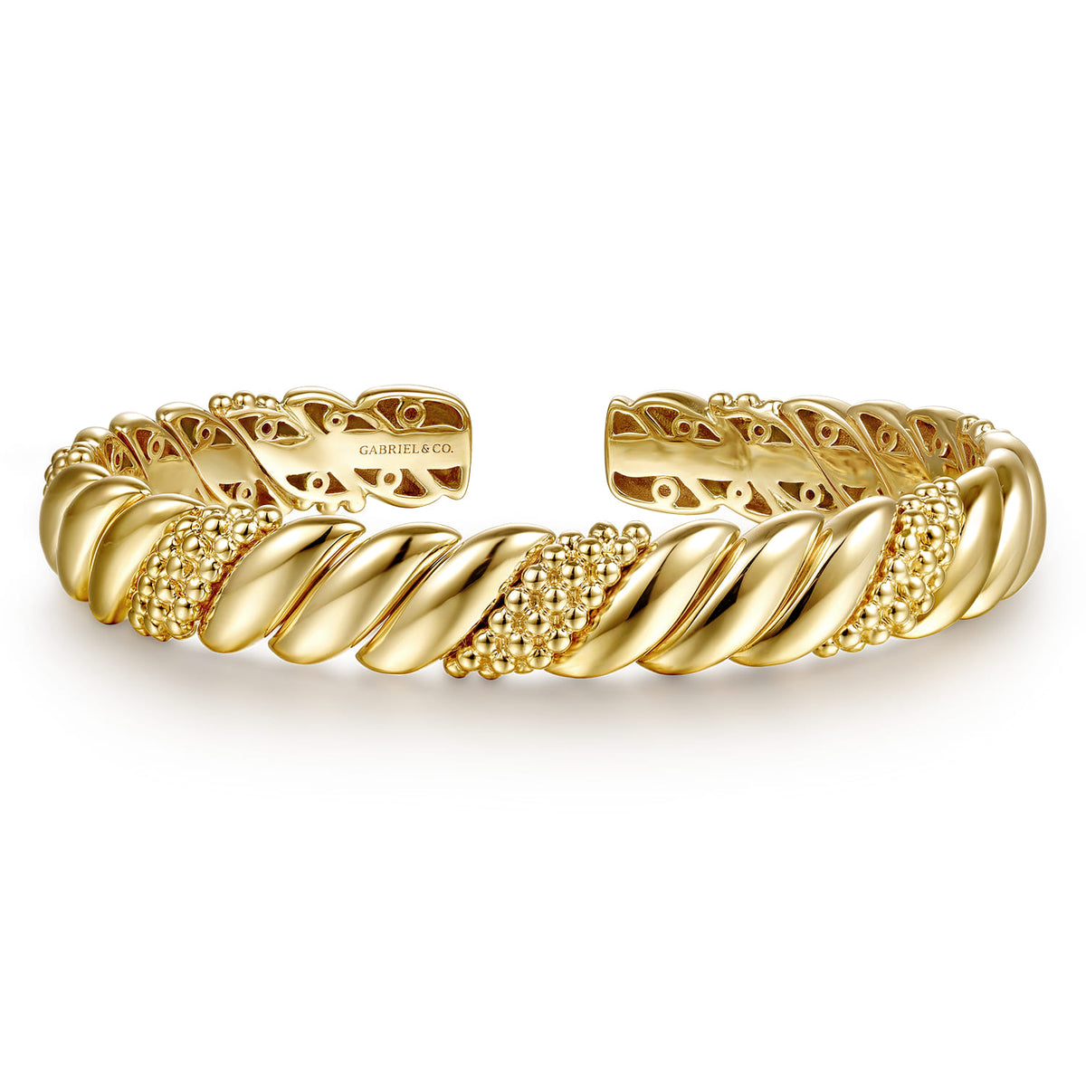14K Yellow Plain Gold Bujukan Split Bangle Bracelet — Gabriel & Co. official product image — BG5127-62Y4JJJ