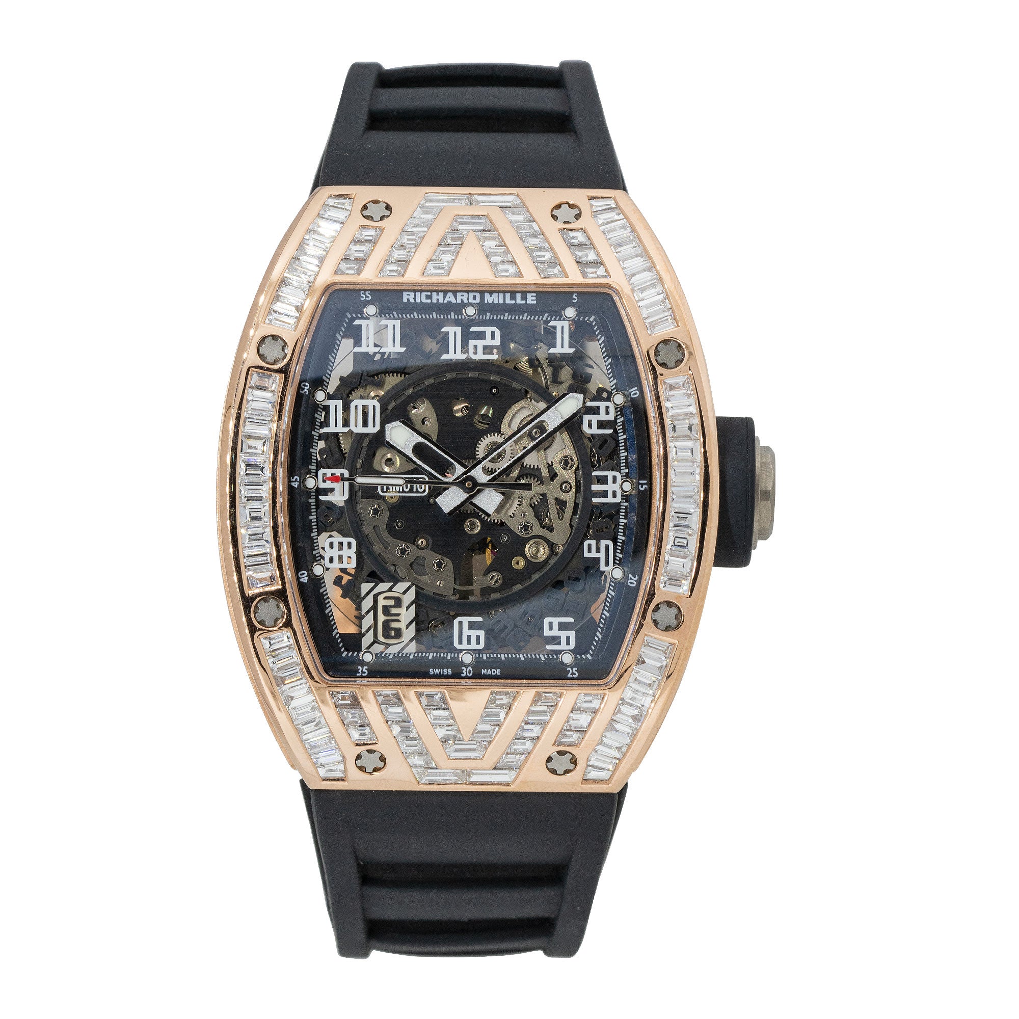 Aftermarket Richard Mille RM010 18k Rose Gold Diamond Pave Watch