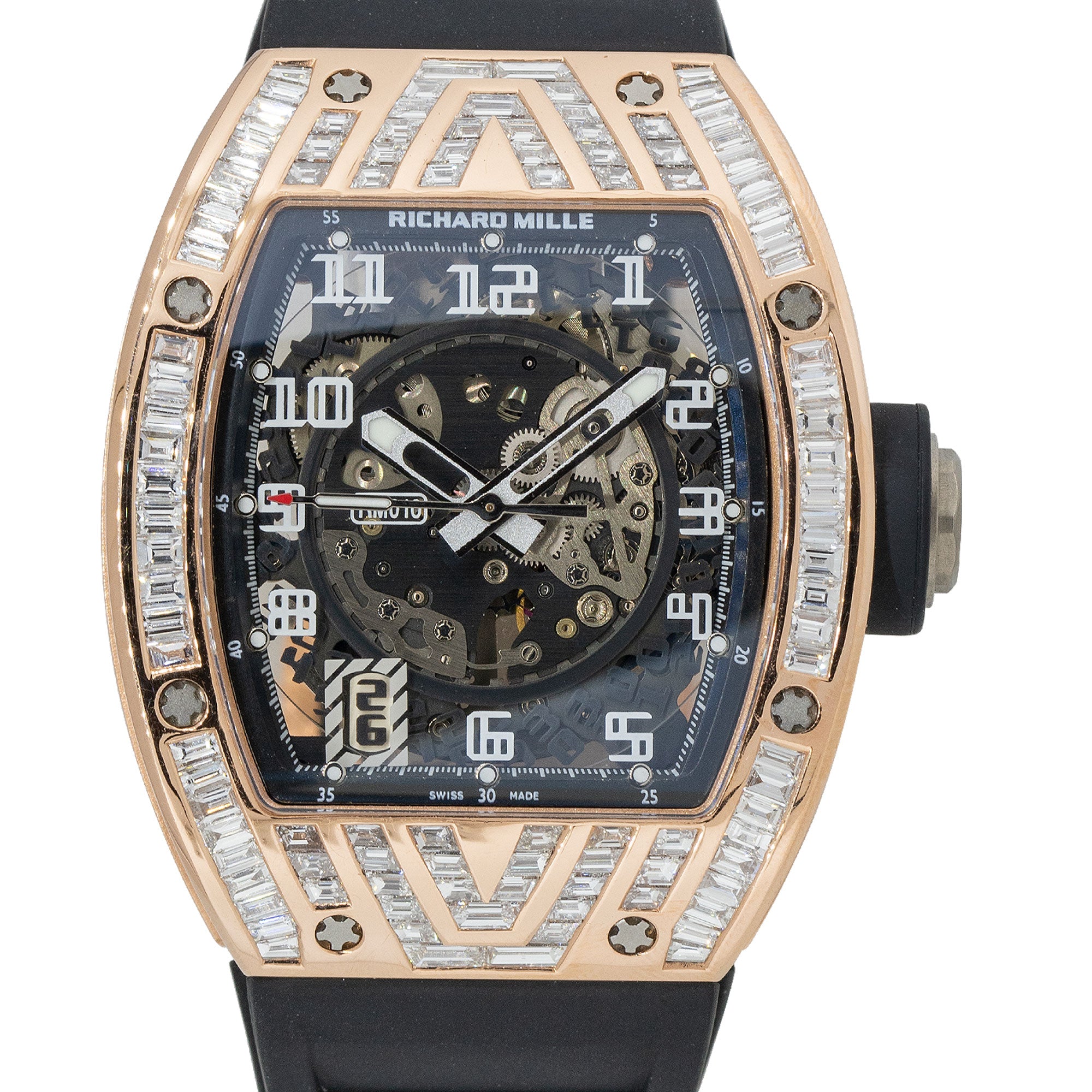 Aftermarket Richard Mille RM010 18k Rose Gold Diamond Pave Watch