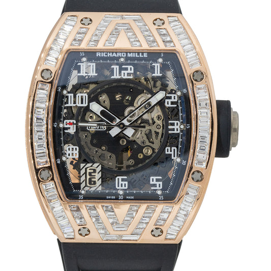 Aftermarket Richard Mille RM010 18k Rose Gold Diamond Pave Watch