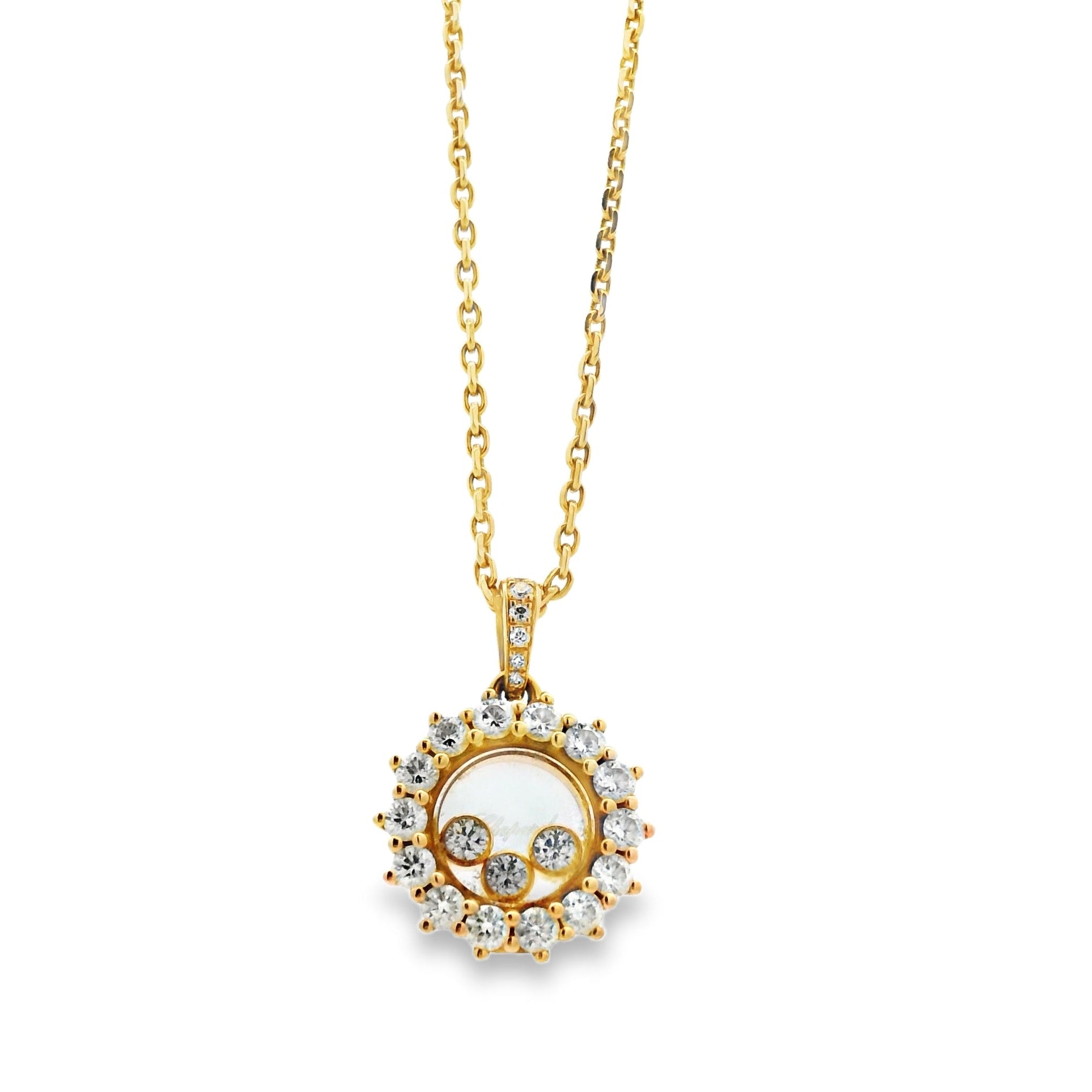 18k yellow gold chopard diamond necklace 