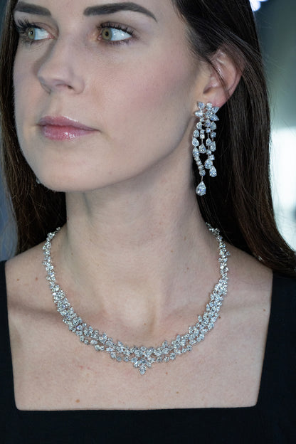 18k White Gold 31.64ctw Natural Diamond Vine Necklace