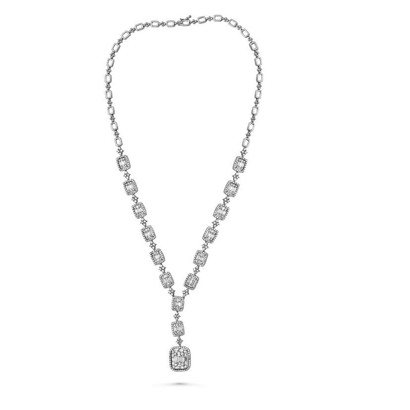 Baguette Diamond Necklace — view 2