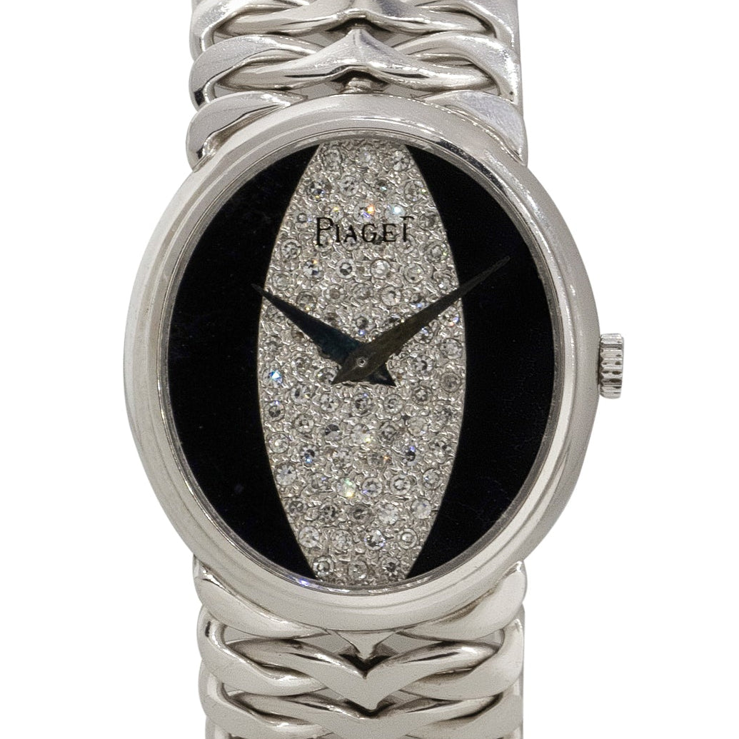 Piaget 9922N90 18k White Gold Diamond & Onyx Ladies Watch