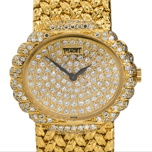 Piaget 98174D2 18k Yellow Gold Diamond Pave Ladies Watch