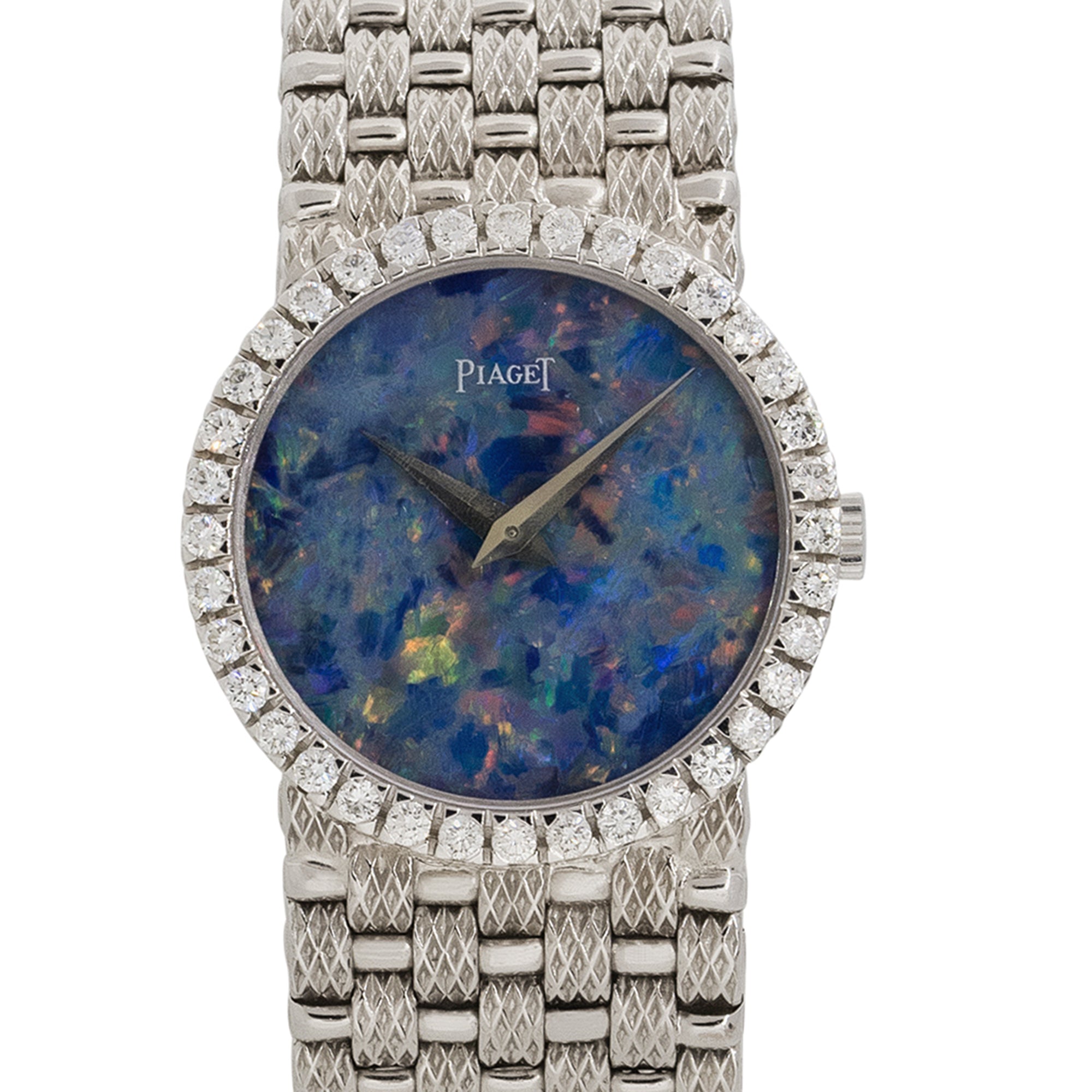 Piaget 9706D23 18k White Gold Opal Dial Diamond Ladies Watch