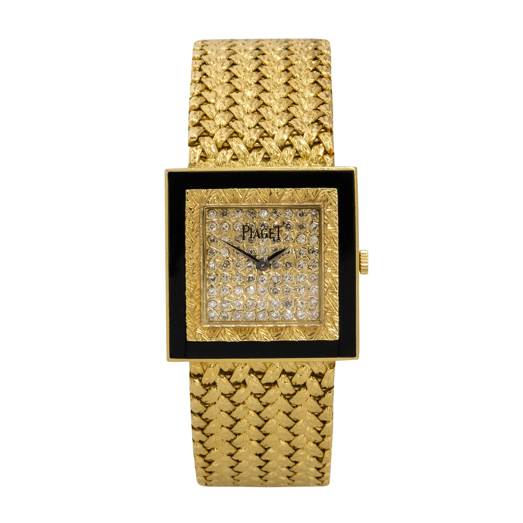Piaget 92002D2 18k Yellow Gold Diamond Onyx Ladies Watch