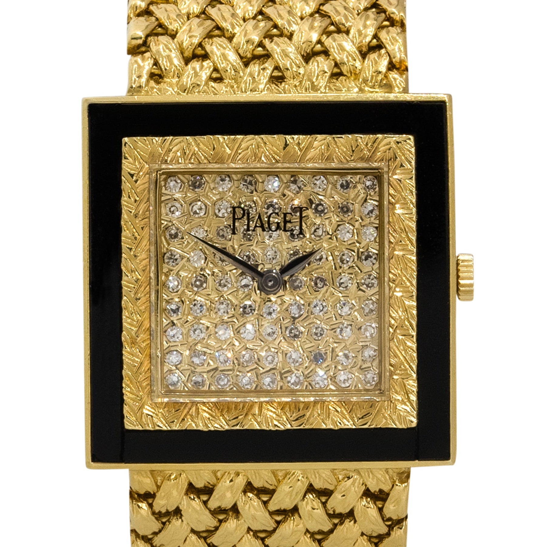 Piaget 92002D2 18k Yellow Gold Diamond Onyx Ladies Watch