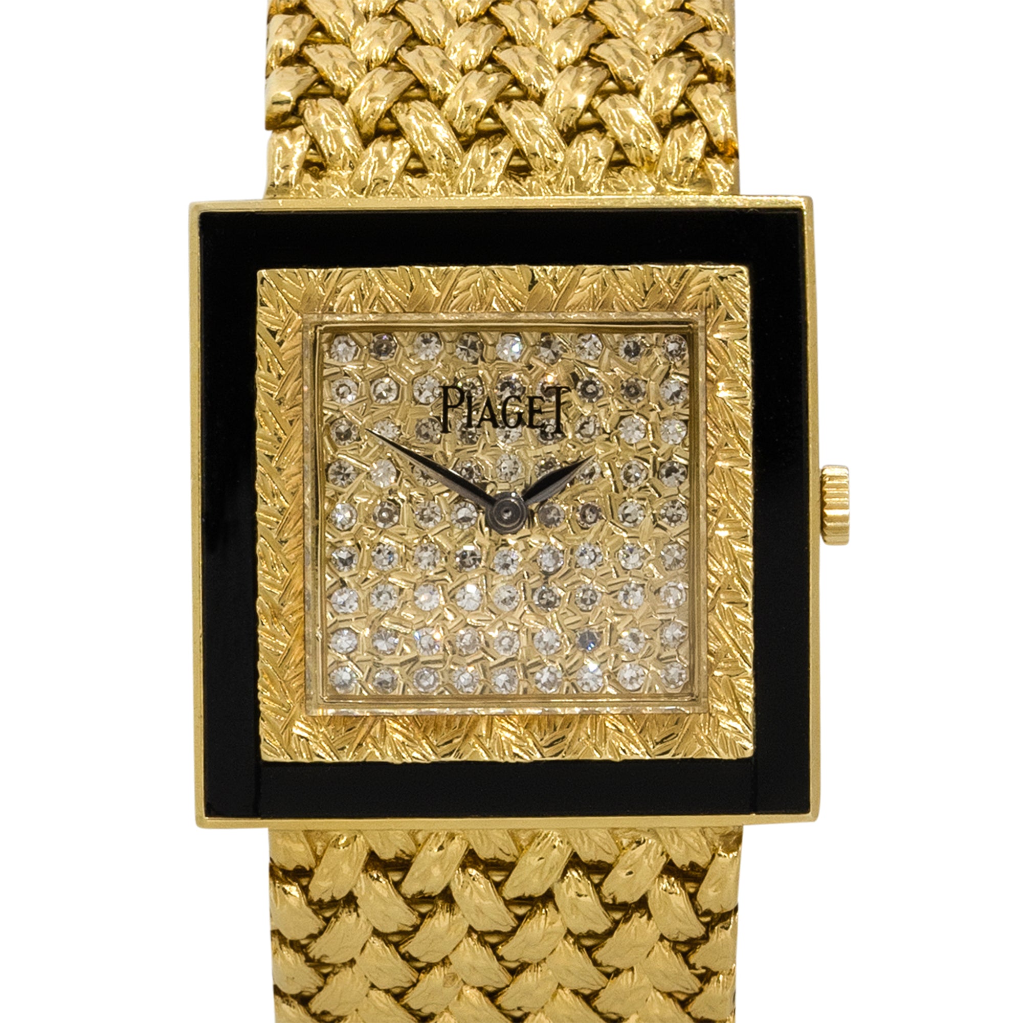 Piaget 92002D2 18k Yellow Gold Diamond Onyx Ladies Watch