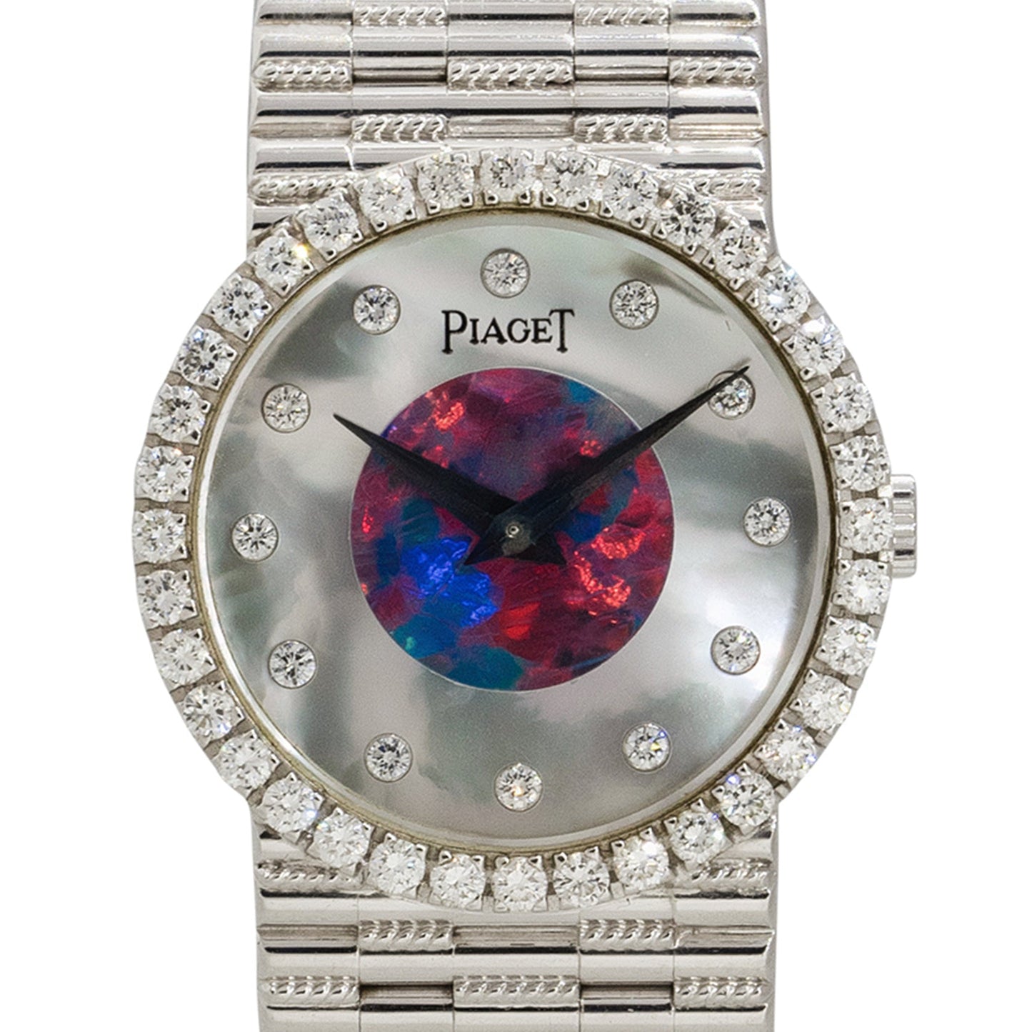 Piaget 9706G2 18k White Gold Mother Of Pearl Opal Ladies Watch