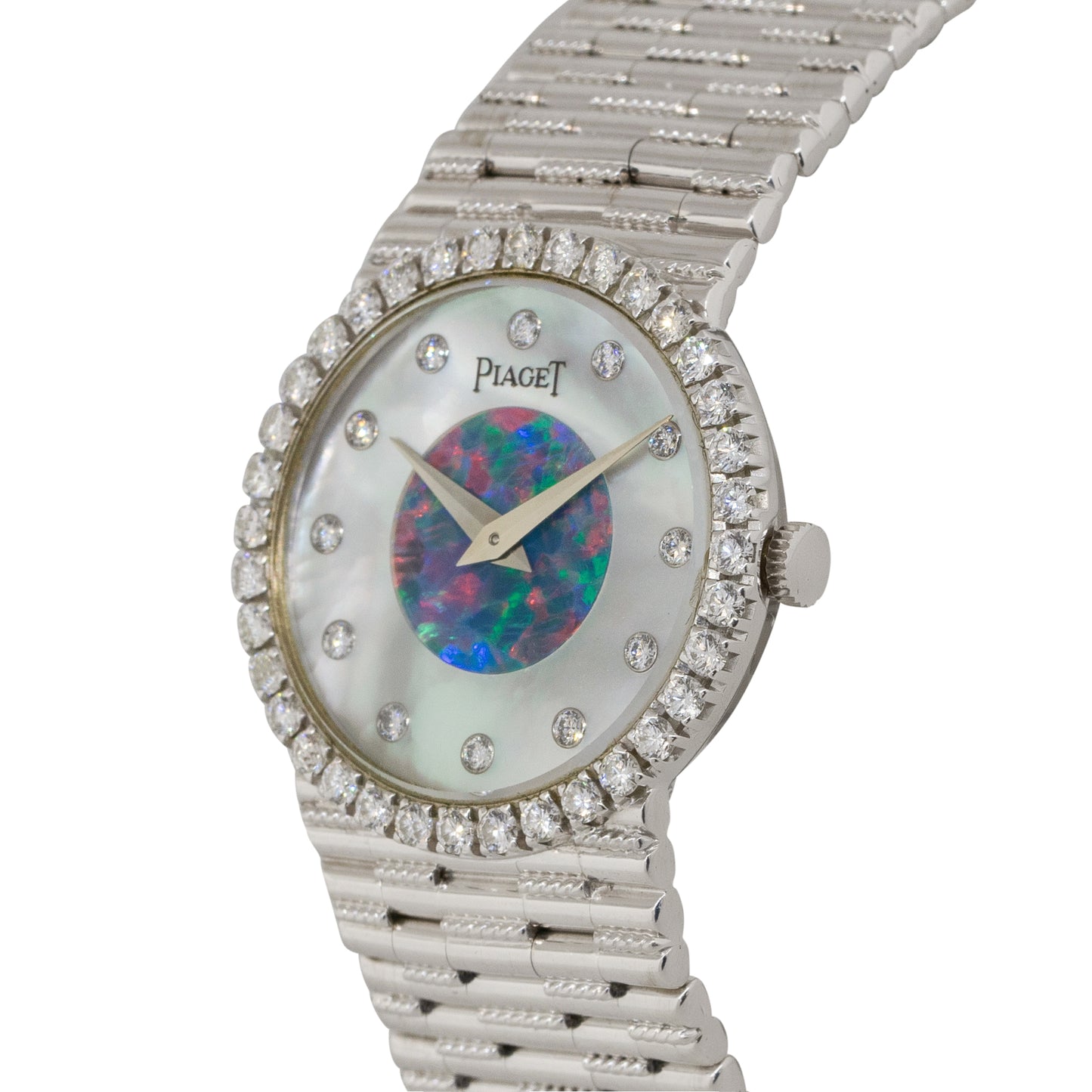 Piaget 9706G2 18k White Gold Mother Of Pearl Opal Ladies Watch